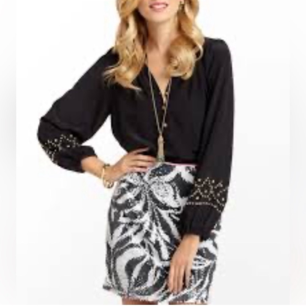 Lilly Pulitzer Silk Black Top